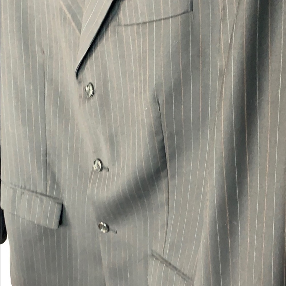 Club room wool black pin stripe suit jacket 42L - Picture 3 of 9